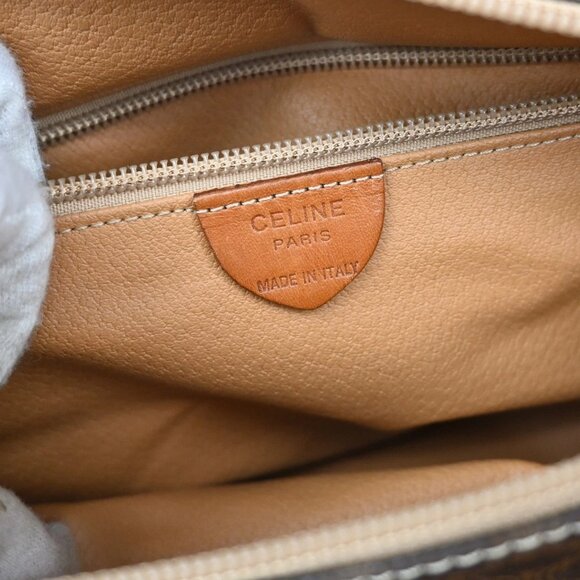 CELINE Logo Circle Macadam Pattern Hand Bag PVC Leather Brown GHW Italy 38KB361 - Picture 14 of 16